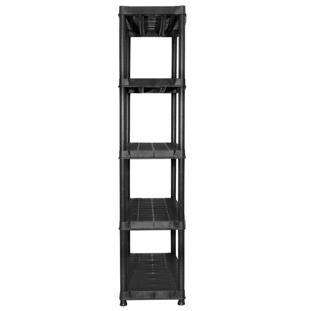 Produktbild för Förvaringshylla 5 hyllor svart 274,5x45,7x185 cm plast