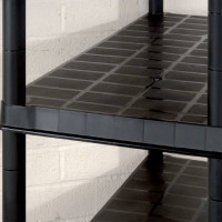 Produktbild för Förvaringshylla 5 hyllor svart 274,5x45,7x185 cm plast