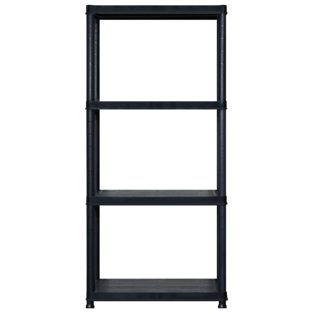 Produktbild för Förvaringshylla 4 hyllor svart 244x30,5x130 cm plast