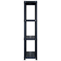 Produktbild för Förvaringshylla 4 hyllor svart 244x30,5x130 cm plast