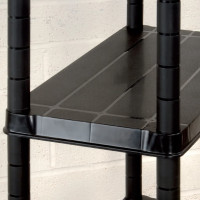 Produktbild för Förvaringshylla 4 hyllor svart 244x30,5x130 cm plast