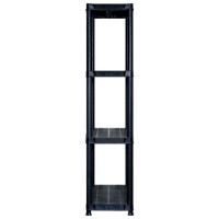 Produktbild för Förvaringshylla 4 hyllor svart 122x30,5x130 cm plast