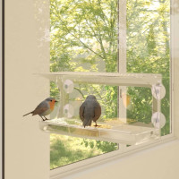 Miniatyr av produktbild för Fågelmatare för fönster 2 st akryl 30x12x15 cm