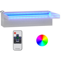 Produktbild för Vattenfall med RGB LED rostfritt stål 30 cm