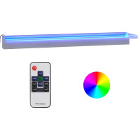 Produktbild för Vattenfall med RGB LED rostfritt stål 90 cm