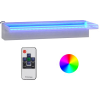 Produktbild för Vattenfall med RGB LED rostfritt stål 45 cm