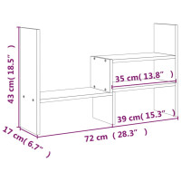 Produktbild för Skärmställ vit (39-72)x17x43 cm massiv furu