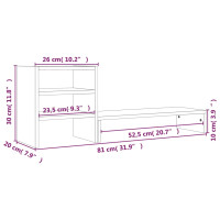 Produktbild för Skärmställ vit 81 x 20 x 30 cm massiv furu