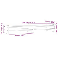 Produktbild för Skärmställ honungsbrun 100x27x15 cm massiv furu