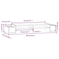 Produktbild för Skärmställ svart 100x27,5x15 cm massiv furu