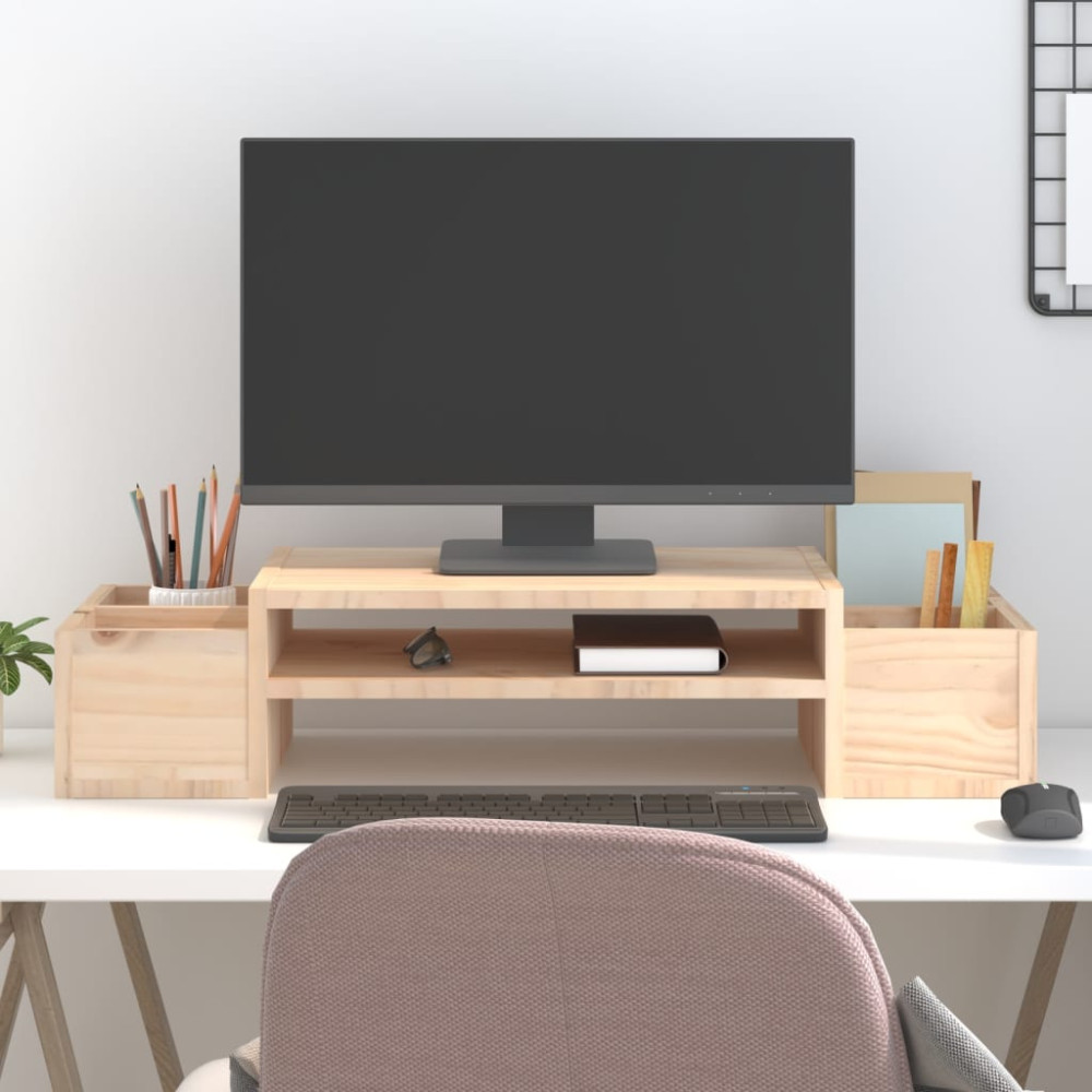 Produktbild för Skärmställ 70x27,5x15 cm massiv furu