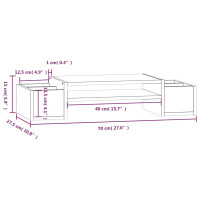 Produktbild för Skärmställ 70x27,5x15 cm massiv furu