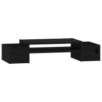 Miniatyr av produktbild för Skärmställ svart 70x27,5x15 cm massiv furu