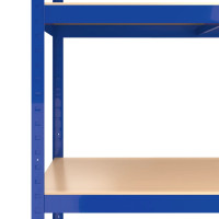 Produktbild för Arbetsbord med 5 hyllor blå stål och konstruerat trä