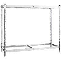 Produktbild för Däckställ 2 hyllplan silver 4 st 110x40x110 cm stål