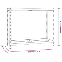 Produktbild för Däckställ 2 hyllplan silver 4 st 110x40x110 cm stål