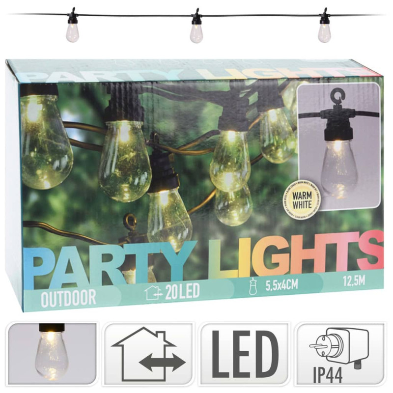 Produktbild för ProGarden Partyslinga med 20 LED 4,5 V