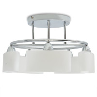 Produktbild för Taklampa med ovala glasskärmar för 5 E14-lampor 200 W