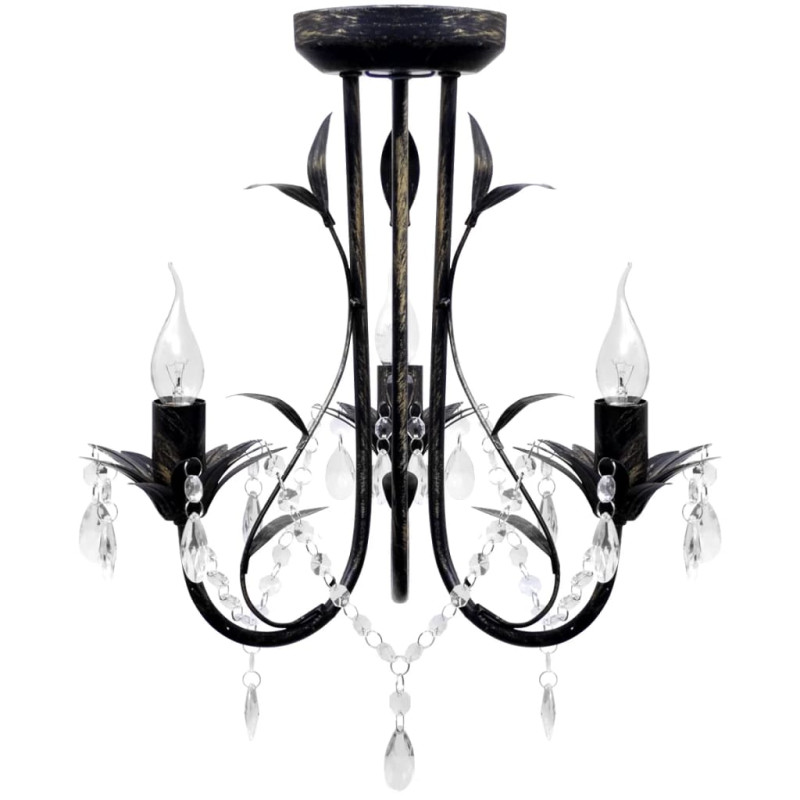 Produktbild för Takkrona i Art Nouveau-stil 3-armad svart