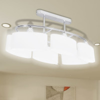 Produktbild för Taklampa med elipsoida glaskupor för 6 E14-lampor