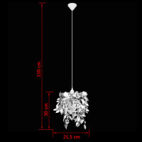 Produktbild för Taklampa Paljettlampa silverfärg 21,5x30 cm