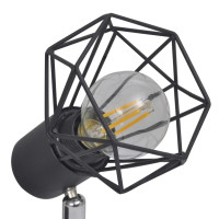 Produktbild för Taklampa industri-design spotlights med 2 LED-glödlampor svart