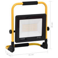 Produktbild för Strålkastare med handtag 100 W LED kallvit