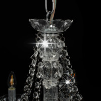 Produktbild för Takkrona med pärlor silver 12 x E14-glödlampor