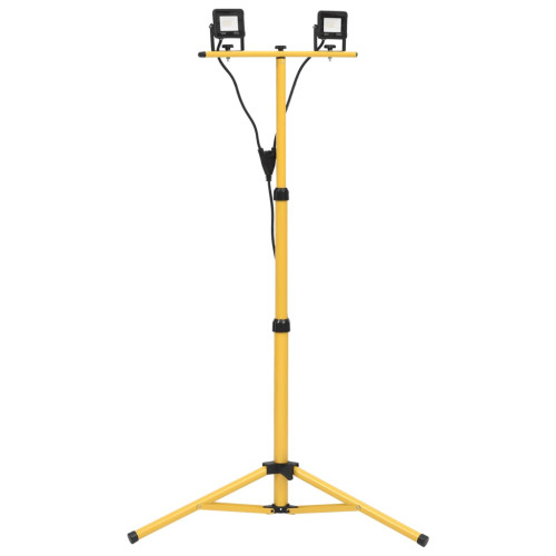 vidaXL Strålkastare med stativ 2x10 W LED varmvit