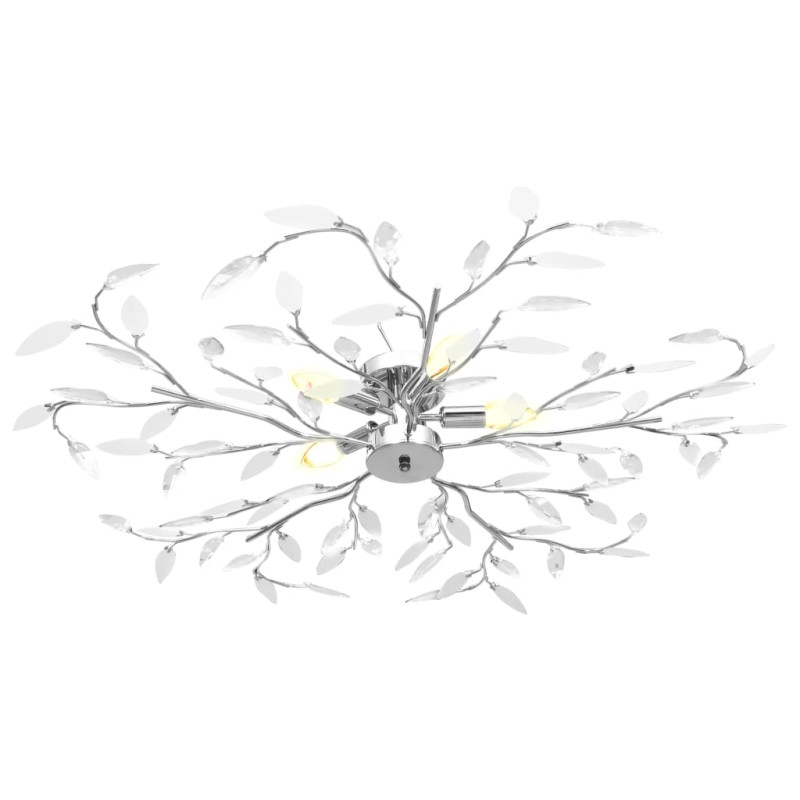 Produktbild för Taklampa med akrylblad för 5 E14-lampor vit