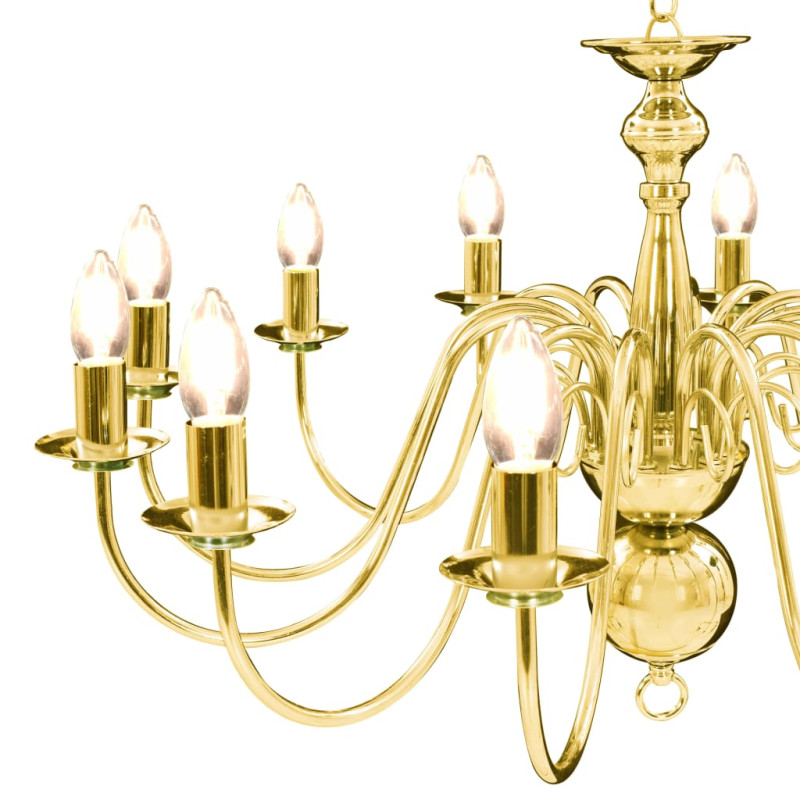Produktbild för Takkrona guld 12 x E14-glödlampor