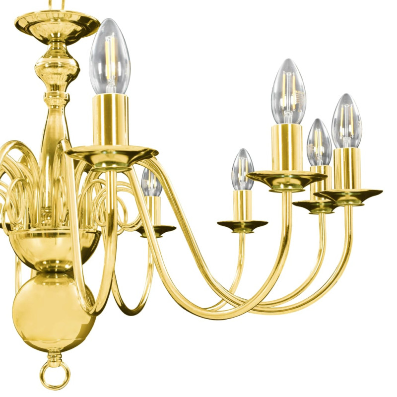 Produktbild för Takkrona guld 12 x E14-glödlampor