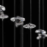 Miniatyr av produktbild för Taklampa med glittrande glaskristaller vit 8 x G9 29 cm