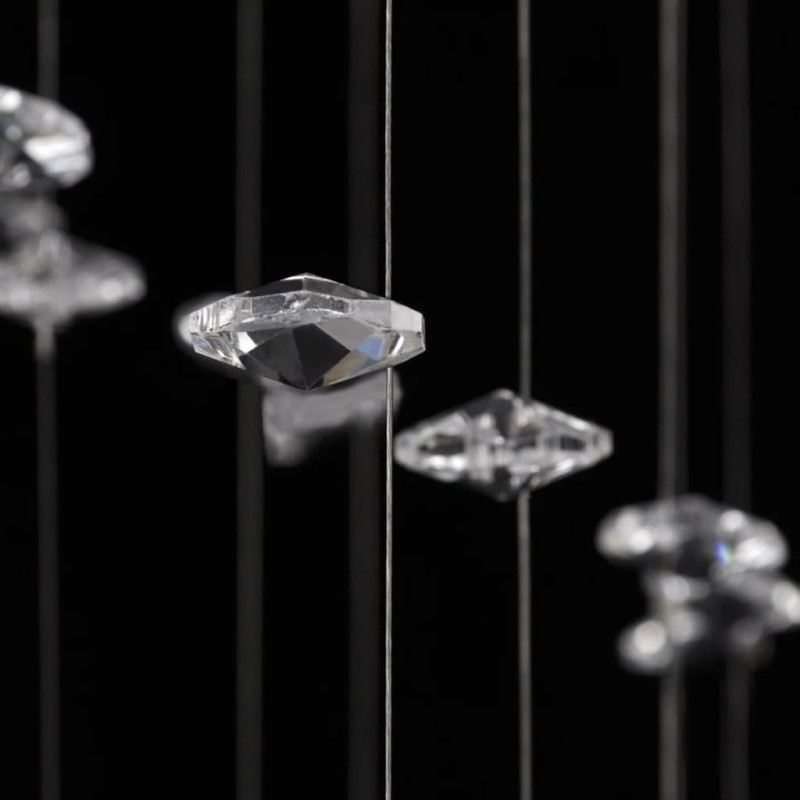 Produktbild för Taklampa med glittrande glaskristaller vit 8 x G9 29 cm