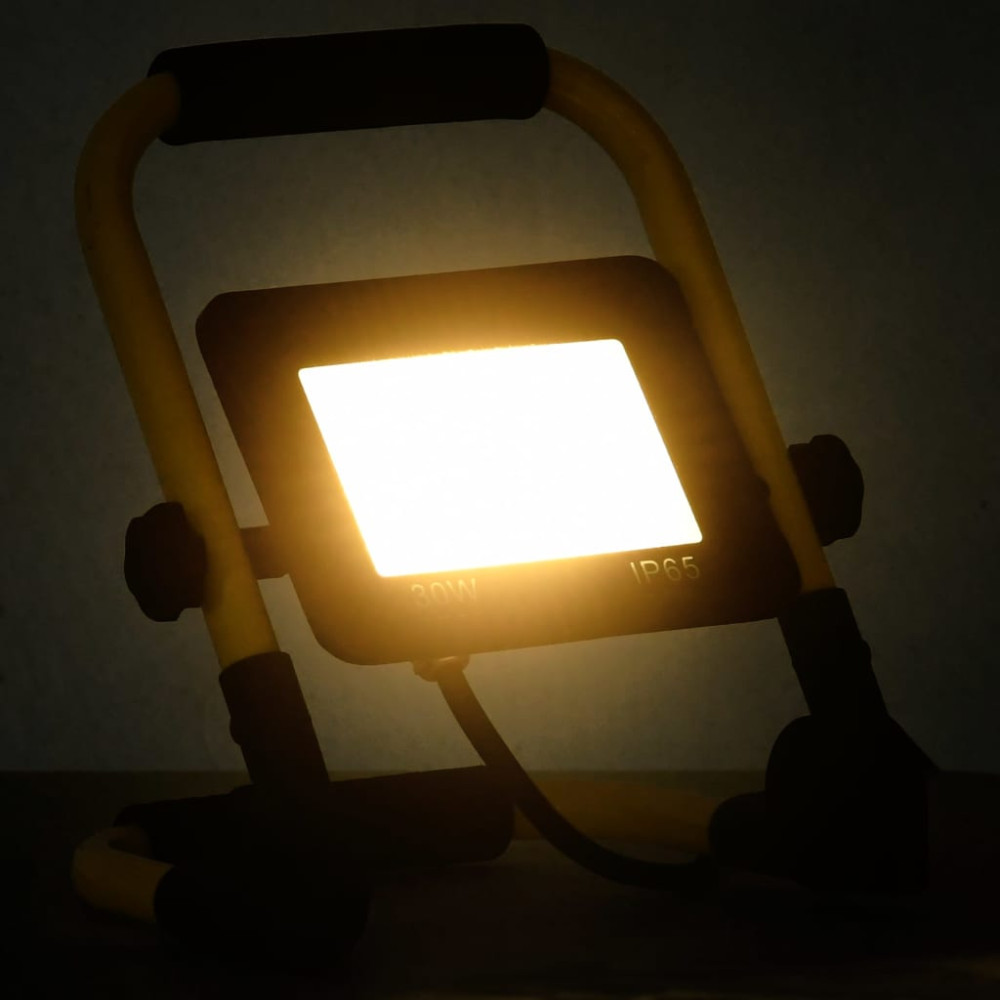 Produktbild för Strålkastare med handtag 30 W LED varmvit
