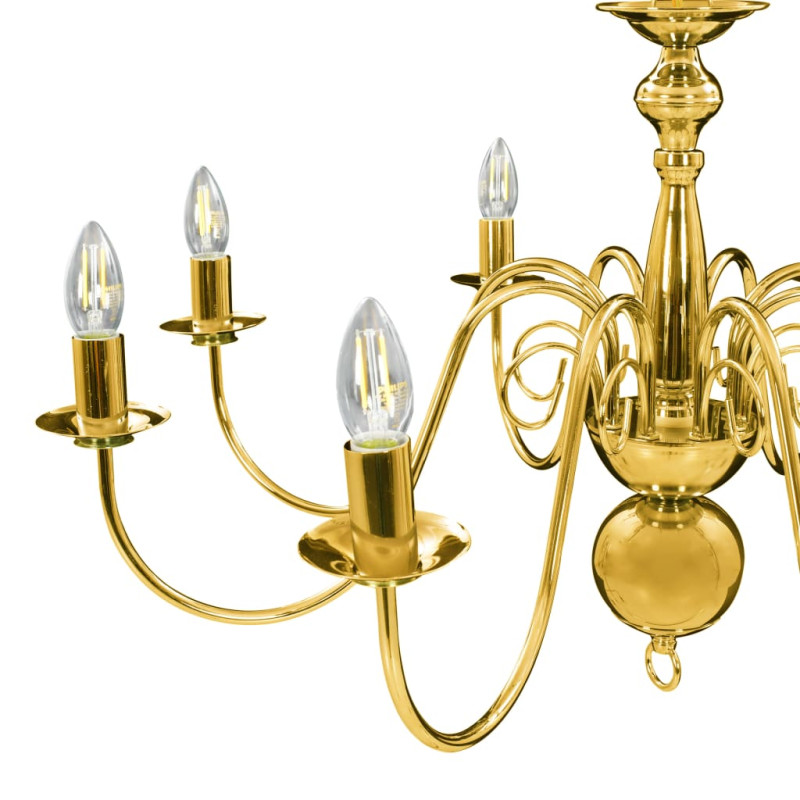 Produktbild för Takkrona guld 8 x E14-glödlampor