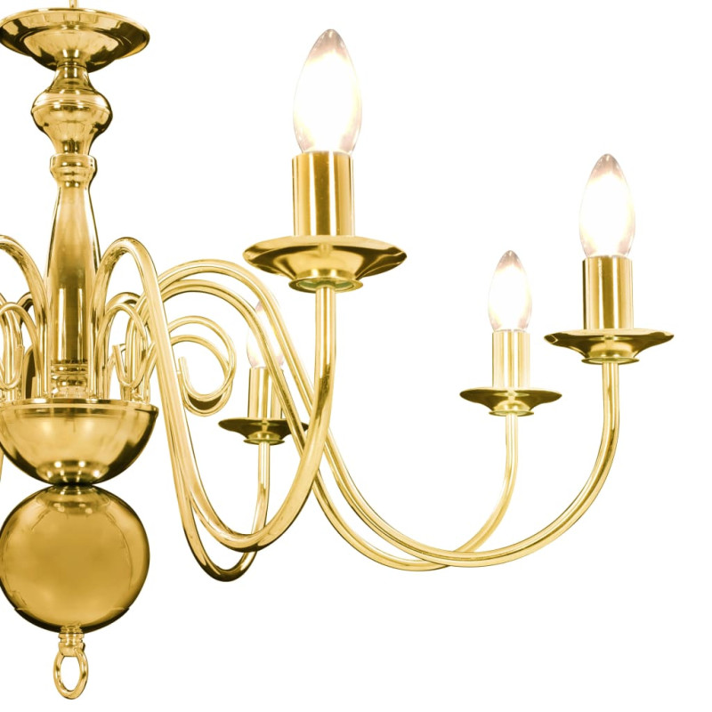 Produktbild för Takkrona guld 8 x E14-glödlampor