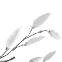 Produktbild för Taklampa 5-armad E14 med kristallöv vit/transparent