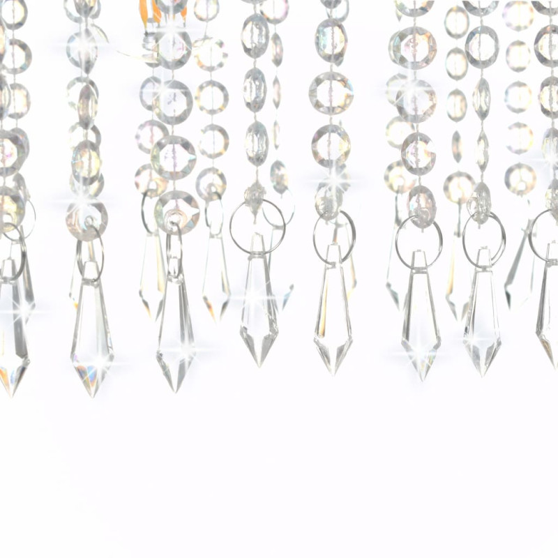 Produktbild för Taklampa med kristallpärlor silver 104 cm E14