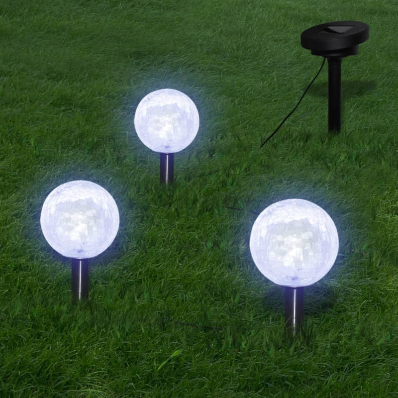 Produktbild för Utelampa med markspett 3 LED rund solcell