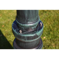Produktbild för Trädgårdslampa 2 armar 230 cm mörkgrön/svart aluminium
