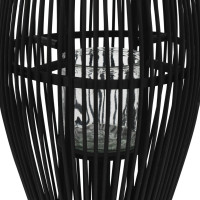 Miniatyr av produktbild för Hängande ljuslykta bambu 60 cm svart
