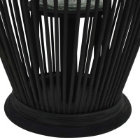 Miniatyr av produktbild för Hängande ljuslykta bambu 60 cm svart