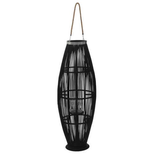 vidaXL Hängande ljuslykta bambu 95 cm svart