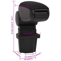 Produktbild för Armstöd till bil svart 13,5x32,5x(31-46,5) cm ABS