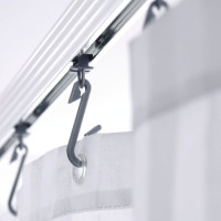 Miniatyr av produktbild för RIDDER Universal duschstång för hörn med krokar krom 52500