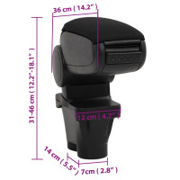 Miniatyr av produktbild för Armstöd till bil svart 12x36x(31-46) cm ABS