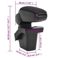 Miniatyr av produktbild för Armstöd till bil svart 16x30x(40-50) cm ABS
