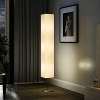 Produktbild för Golvlampa med stålstativ 170 cm beige