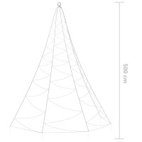 Produktbild för Hängande julgran med metallkrok 720 varmvita LED 5 m inne/ute